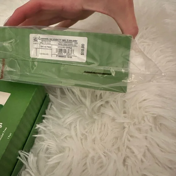 NWT Kate spade X Target floral linear Earrings SET OF 2 navy and green - Picture 15 of 15